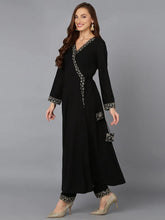 Black Georgette Angrakha Pant With Dupatta PKSKD1913